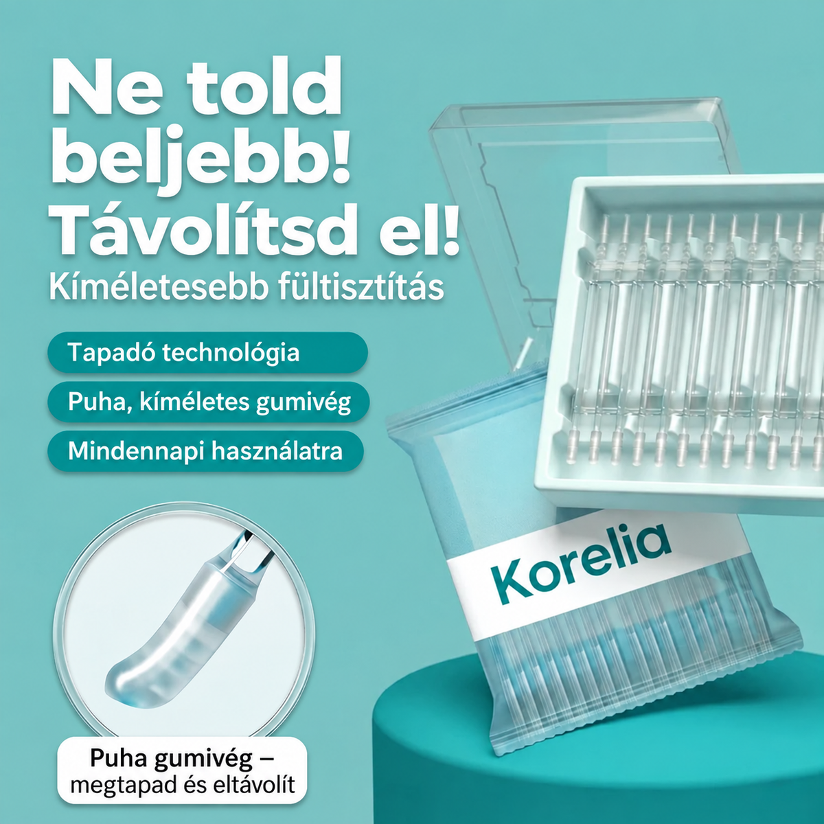 Korelia – Tapadó Végű Fültisztító Pálcika